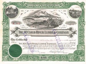 McCloud River Lumber Co - Stock Certificate